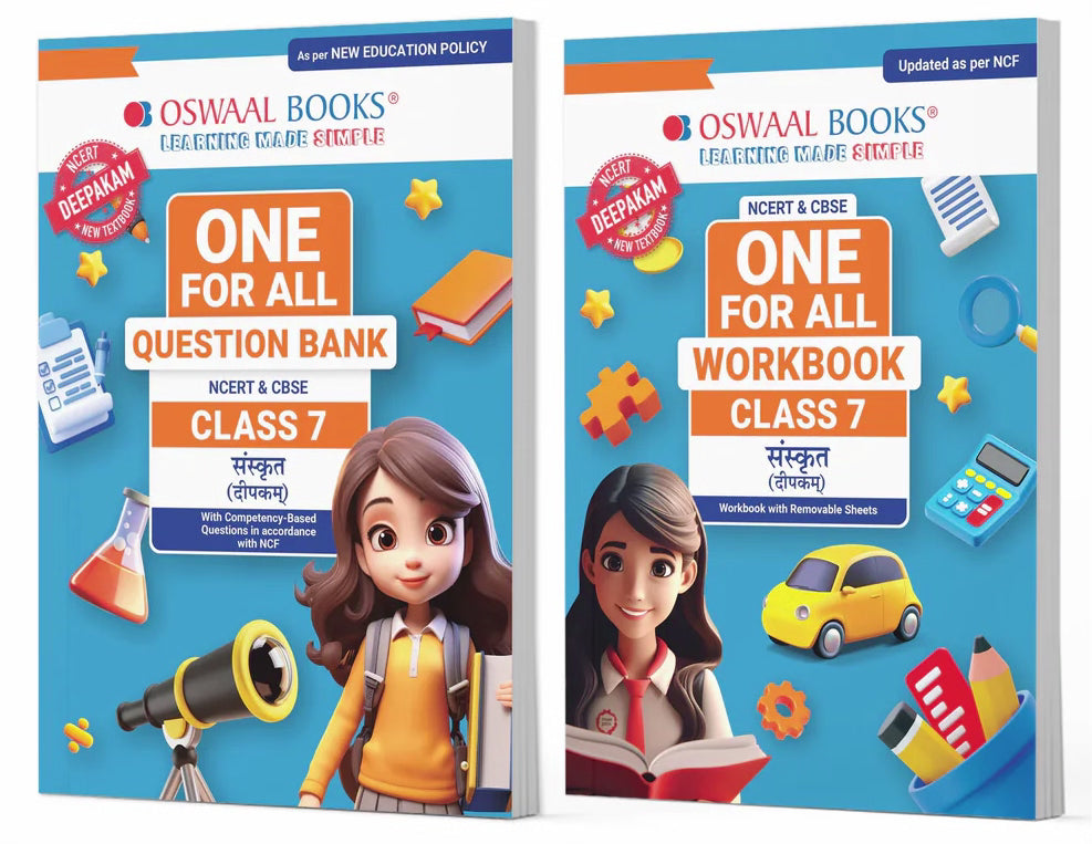One For All Question Bank + One For All Workbook (NCERT & CBSE) for Class 7 Sanskrit (Set of 2 Books) by Oswaal Books