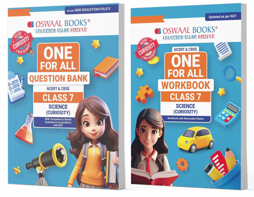 One For All Question Bank + One For All Workbook (NCERT & CBSE) for Class 7 Science (Set of 2 Books) by Oswaal Books