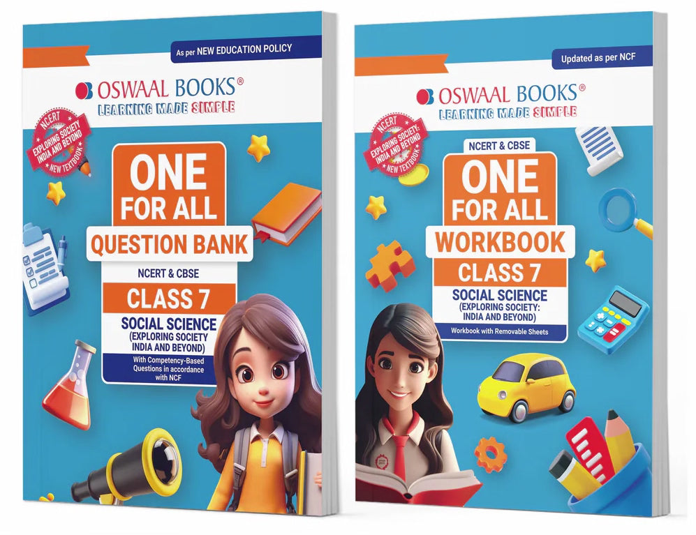 One For All Question Bank + One For All Workbook (NCERT & CBSE) for Class 7 Social Science (Set of 2 Books) by Oswaal Books