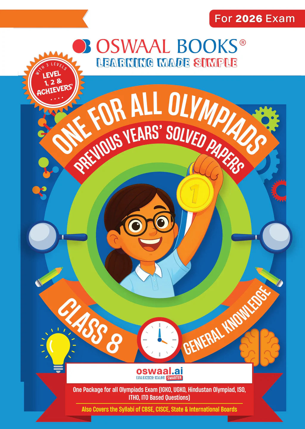 One For All General Knowledge Olympiad Previous Years' Solved Papers Class 8 by Oswaal Books