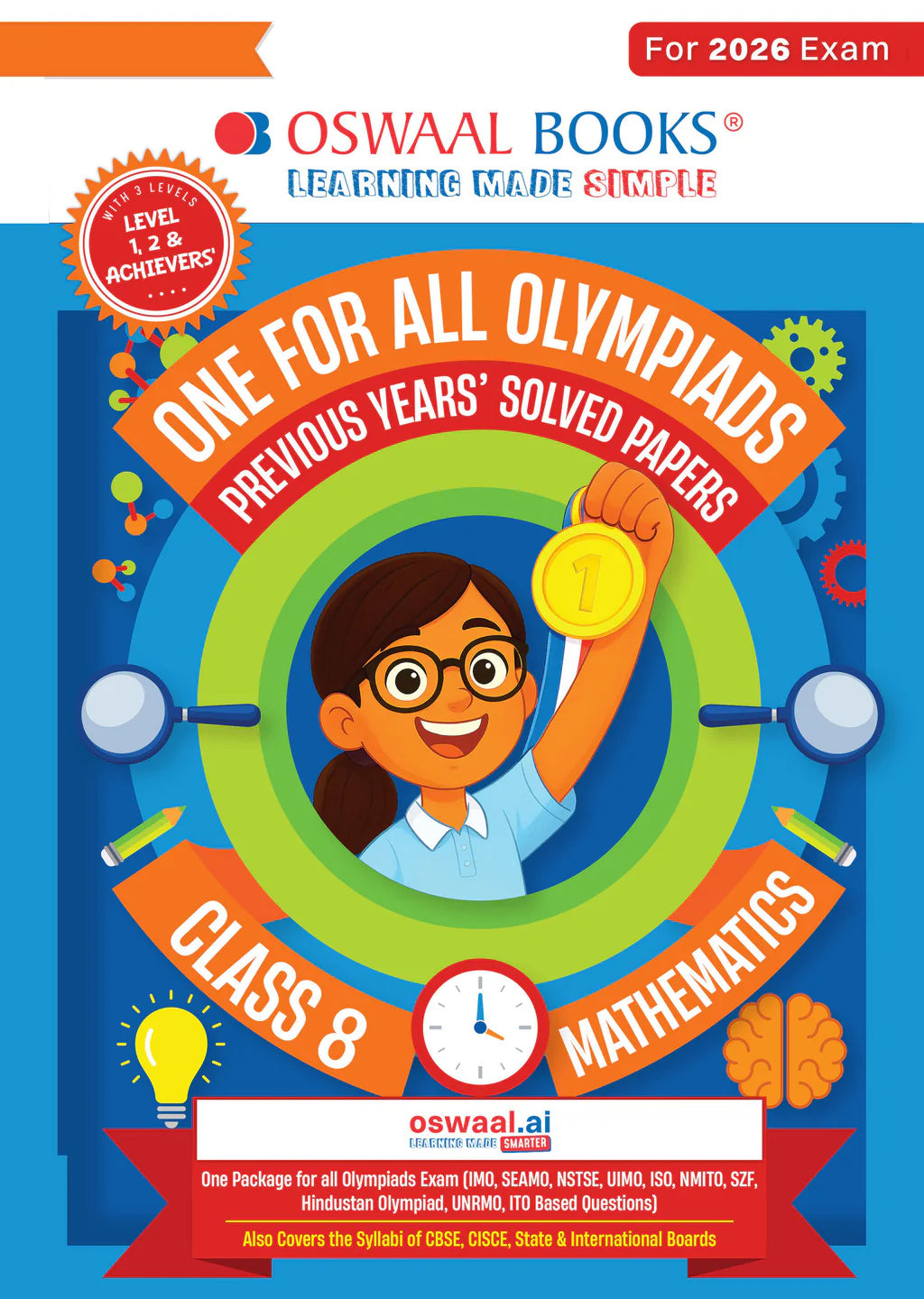 One For All Mathematics Olympiad Previous Years' Solved Papers Class 8 by Oswaal Books