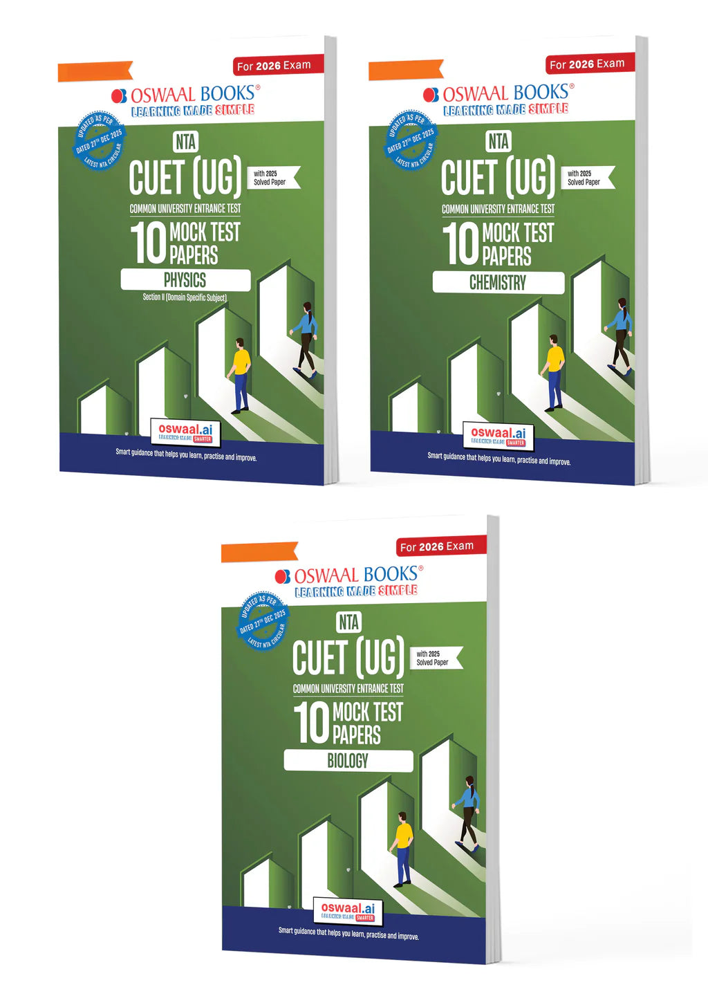 NTA CUET (UG) Mock Test Papers Combo (Physics, Chemistry & Biology) Set of 3 Books By Oswaal Books