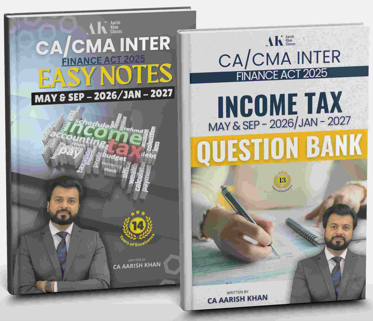 CA/CMA Inter Income Tax (Easy Notes + Question Bank) Combo Book Set by CA Aarish Khan