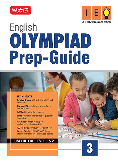 Class 3 Olympiad Prep-Guide (OPG) English (IEO) – Detailed Theory, Self Test For SOF - Book By MTG Learning