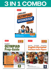 Class 9 International English Olympiad (IEO) Workbook, Prep-Guide and Previous Years Papers (PYQs) Books (3 IN 1 COMBO) By MTG Learning