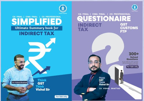 CA Final Indirect Tax (Simplified + Questionnaire) Combo Book Set by CA Vishal Bhattad