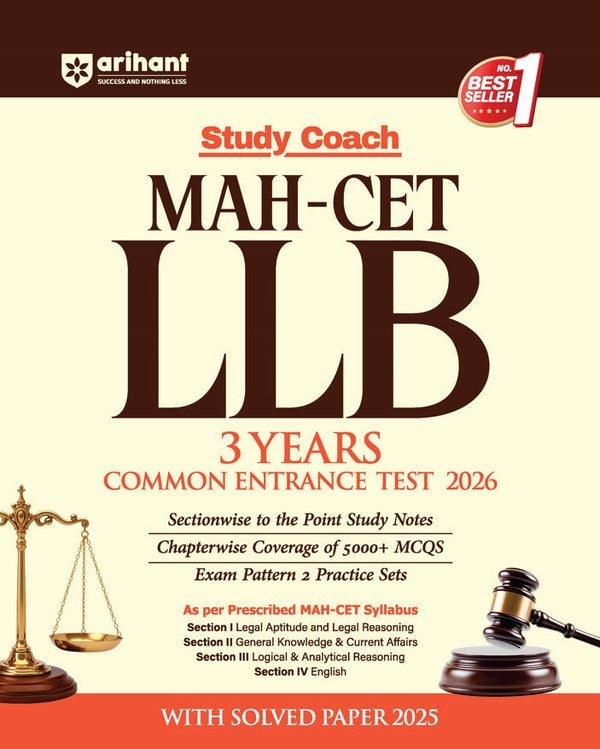 Study Coach MAH-CET LLB 3 Years COMMON ENTRANCE TEST 2026 by Arihant Publication