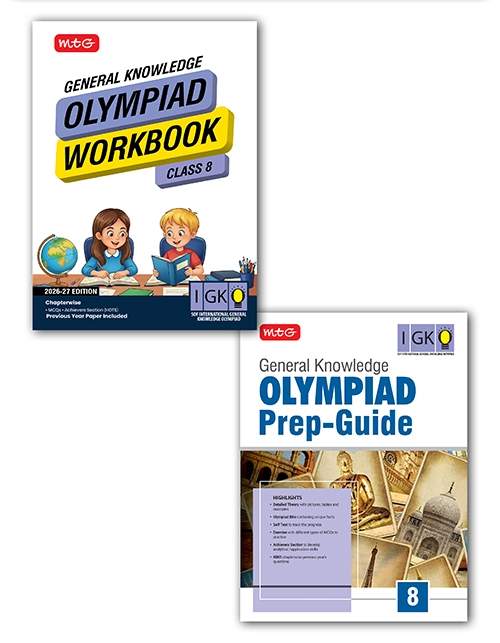 Class 8 General Knowledge (IGKO) Olympiad Workbook and Prep Guide – Detailed Theory, Self Test For SOF Exam (2 IN 1 COMBO) Books By MTG Learning