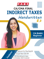 CA Final Indirect Tax Laws (IDT) Handwritten Book 8.0 By CA Riddhi Baghmar