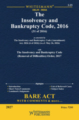 Whitesmann's Insolvency and Bankruptcy Code 2016 Bare Act - Book