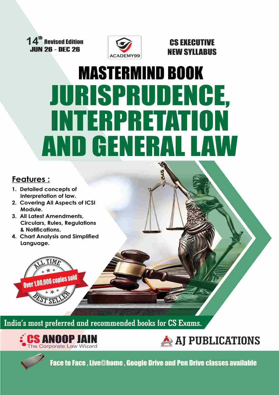 CS Executive Mastermind Book Jurisprudence Interpretation and General Law by CS Anoop Jain