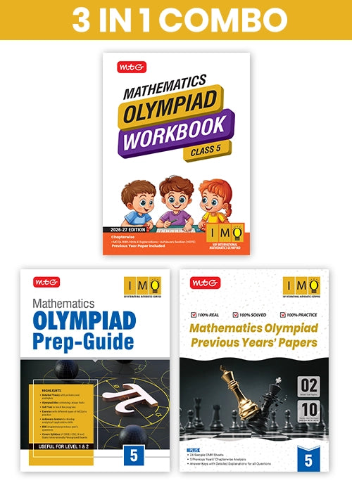 Class 5 International Mathematics Olympiad (IMO) Workbook, Prep-Guide and Previous Years Papers (PYQs) with Mock Test Paper – SOF Olympiad Books (3 IN 1 COMBO) By MTG Learning