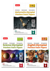 IMO-ISO-IEO Class-8 Olympiad Previous Years Papers (PYP) Mathematics, Science and English Combo Pack - Books By MTG Learning