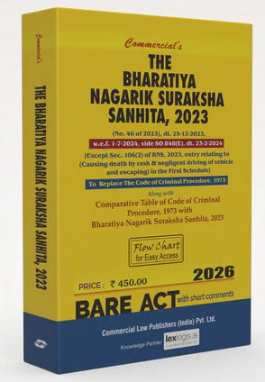 Commercial's Bharatiya Nagarik Suraksha Sanhita, 2023 Bare Act book