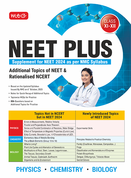 MTG NEET Plus Supplement For 2024 Exam (Physics, Chemistry, Biology) books by MTG Learning