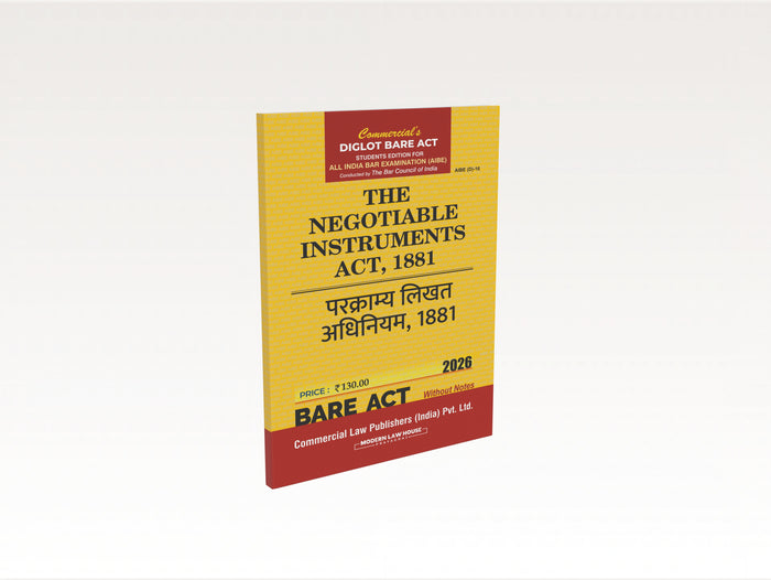 Commercial's The Negotiable Instruments Act, 1881 (AIBE) Diglot