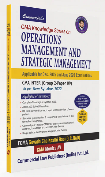 Commercial CMA Knowledge Series On Operations Management & Strategic Management Book for CMA Inter by FCMA GC Rao
