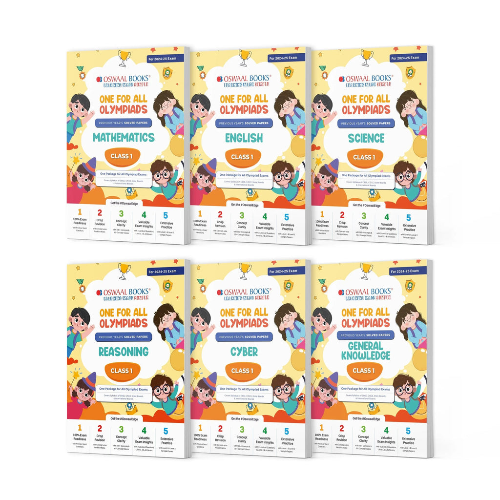 One For All Olympiad Previous Years' Solved Papers Class 1 (Set of 6 Books) by Oswaal Books