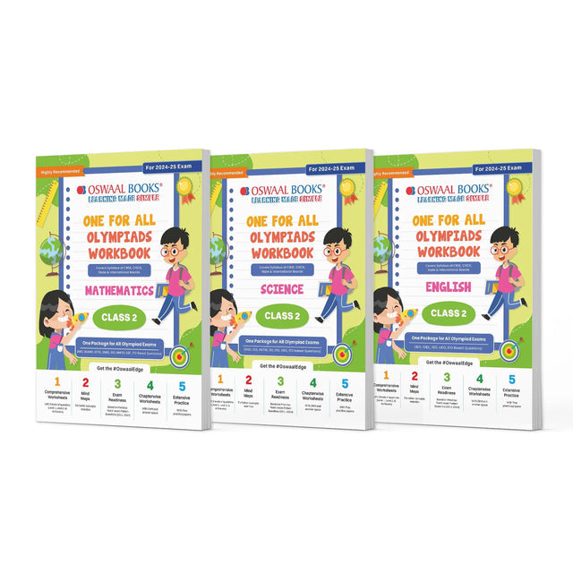 One For All Olympiad Workbook Class 2 (Maths, Science and English) Set of 3 Books by Oswaal Books