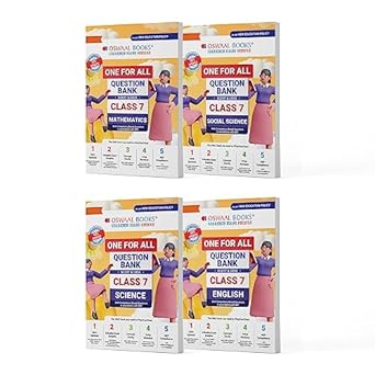 One For All Question Banks NCERT & CBSE for Class 7 (Math, English, Science, Social Science) Set of 4 Books by Oswaal Books