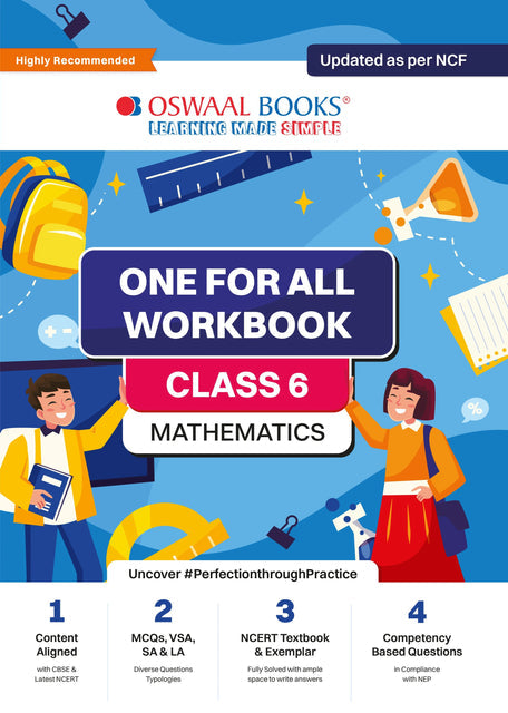 NCERT & CBSE One for all Workbook for Class 6 Mathematics by Oswaal Books