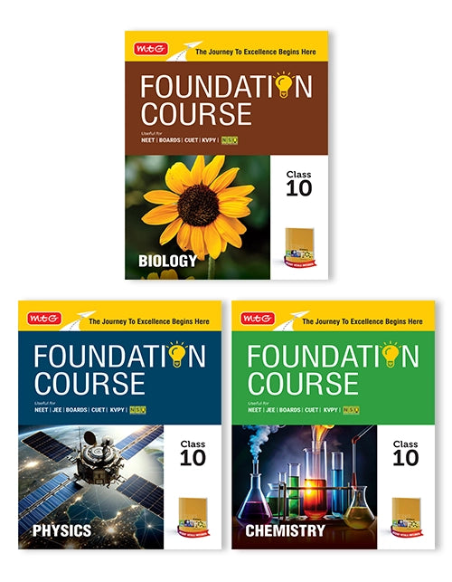 Foundation Course Class 10 - Physics, Chemistry and Biology (Set of 3 Books) By MTG Learning