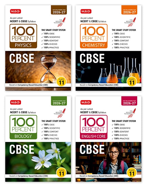 100 Percent NCERT and CBSE Physics, Chemistry, Biology and English (Combo) Class 11 By MTG Learning