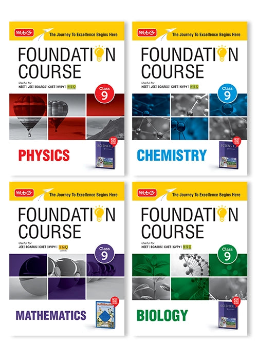 Foundation Course Class 9 - Physics, Chemistry, Mathematics and Biology (Set of 4 Books) By MTG Learning