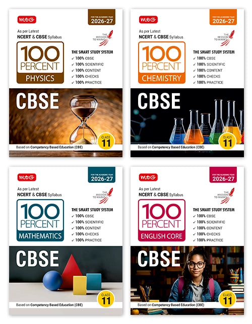 100 Percent NCERT and CBSE Physics, Chemistry, Mathematics and English (Combo) Class 11 By MTG Learning
