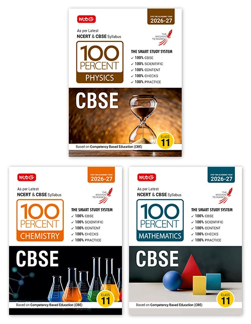 100 Percent NCERT and CBSE Physics, Chemistry and Mathematics (Combo) Class 11 By MTG Learning