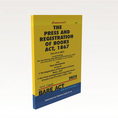 Commercial's Press and Registration of Books Act, 1867 along with Rules,1956 & Order,1961 (As amended by The Jan Vishwas (Amendment of Provisions) Act, 2023 Act 18 of 2023 Bare Act book