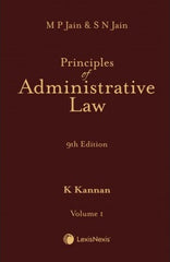 Principles of Administrative Law (K Kannan) 2 Volumes - Books By LexisNexis