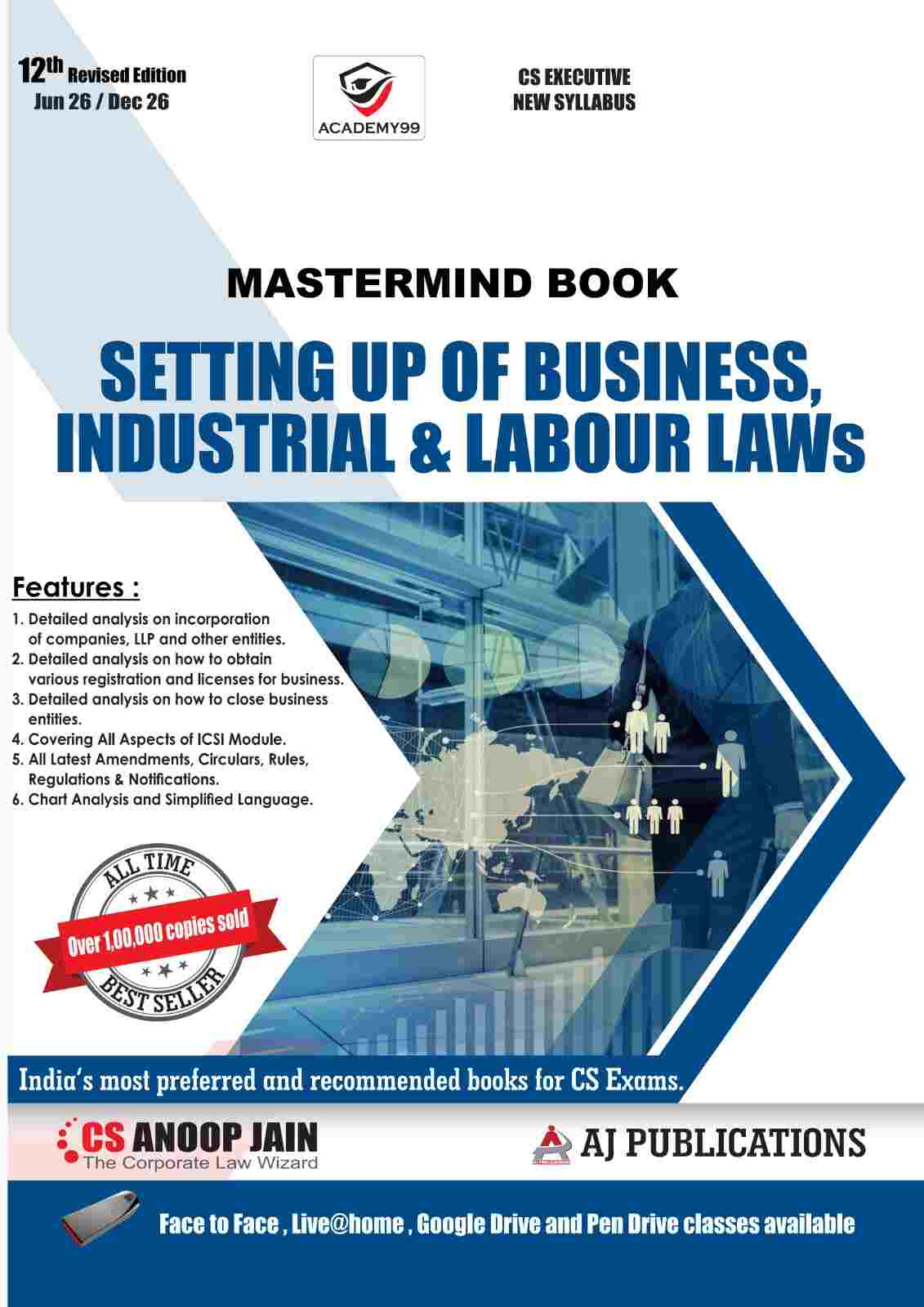 CS Executive Mastermind Book Setting Up of Business Industrial & Labour Laws by CS Anoop Jain