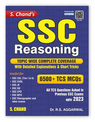 S. Chand's SSC Reasoning 6500+ TCS MCQs book by Dr. R.S. Aggarwal