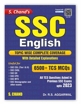 S. Chand's SSC English 6500+ TCS MCQs book by Dr. R.S. Aggarwal