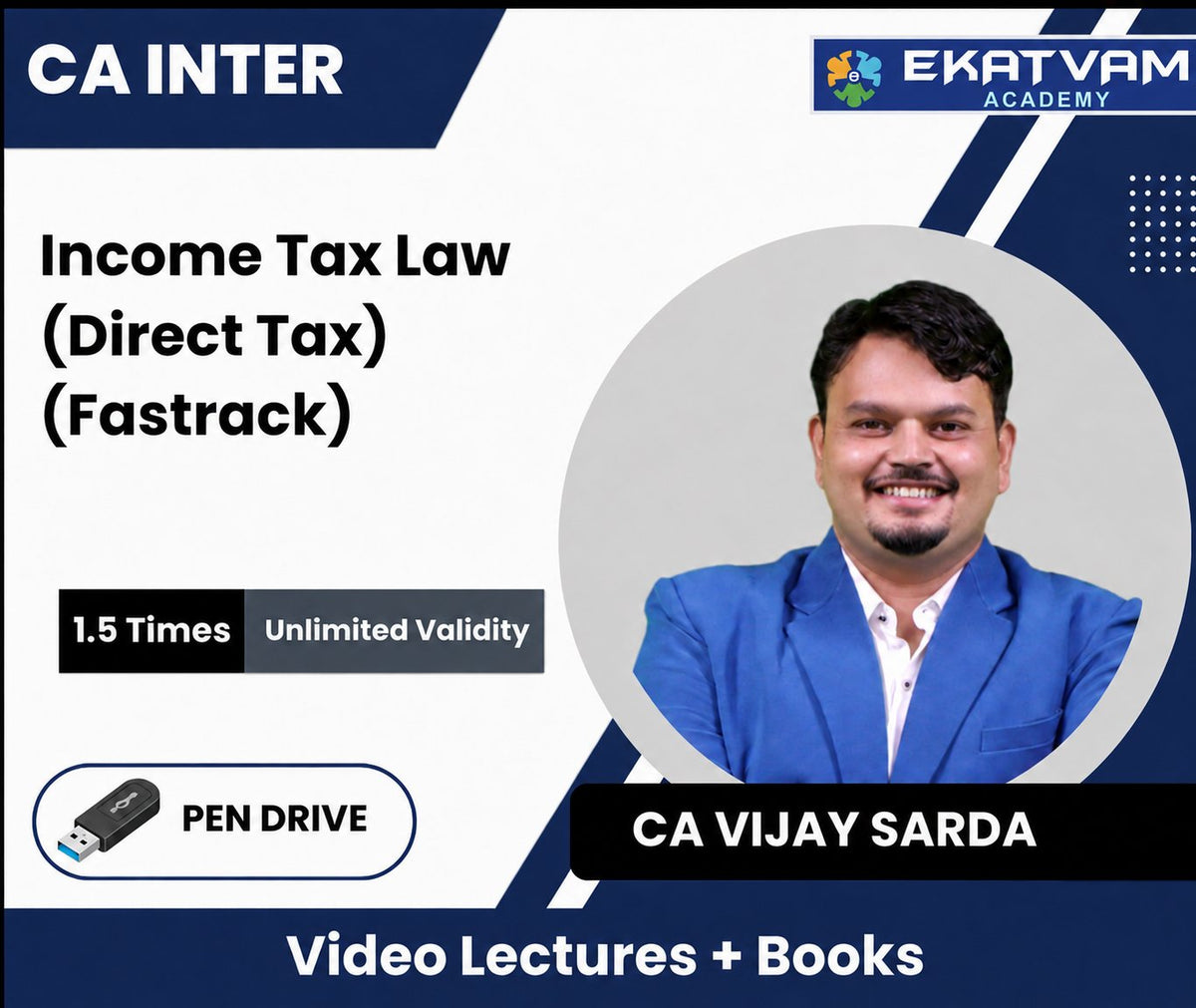 CA Inter Income Tax Law (Direct Tax) (Fastrack) Video Lectures by CA Vijay Sarda (Pendrive, 1.5 Views, Unlimited Validity)