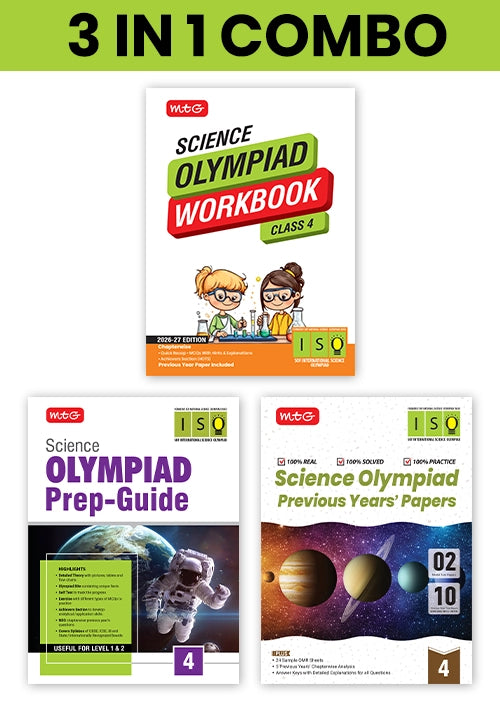 Class 4 International Science Olympiad (ISO) Workbook, Prep-Guide and Previous Years Papers (PYQs) with Mock Test Paper – SOF Olympiad Books (3 IN 1 COMBO) By MTG Learning
