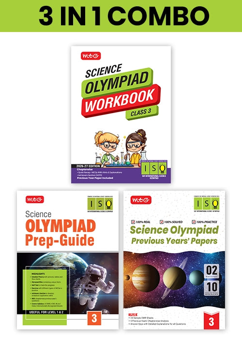 Class 3 International Science Olympiad (ISO) Workbook, Prep-Guide and Previous Years Papers (PYQs) with Mock Test Paper – SOF Olympiad Books (3 IN 1 COMBO) By MTG Learning