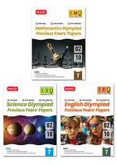 IMO-ISO-IEO Class-7 Olympiad Previous Years Papers (2025-2021 Set A and B) Mathematics, Science and English Combo Pack By MTG Learning