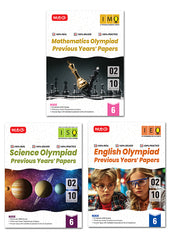 IMO-ISO-IEO Class-6 Olympiad Previous Years Papers (PYP) Mathematics, Science and English Combo Pack - Books By MTG Learning