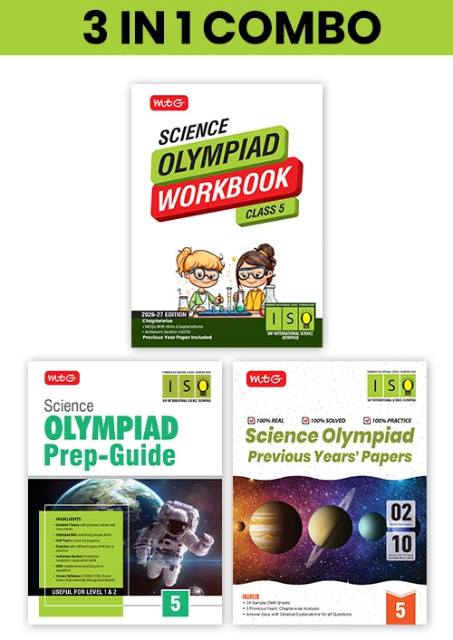 Class 5 International Science Olympiad (ISO) Workbook, Prep-Guide and Previous Years Papers (PYQs) with Mock Test Paper – SOF Olympiad Books (3 IN 1 COMBO) By MTG Learning