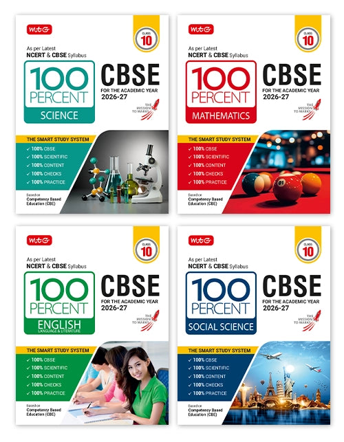 100 Percent NCERT and CBSE Science, Mathematics, English and Social-Science Class 10 (Combo) By MTG Learning