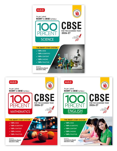 100 Percent NCERT and CBSE Science, Mathematics and English Class 10 (Combo) By MTG Learning