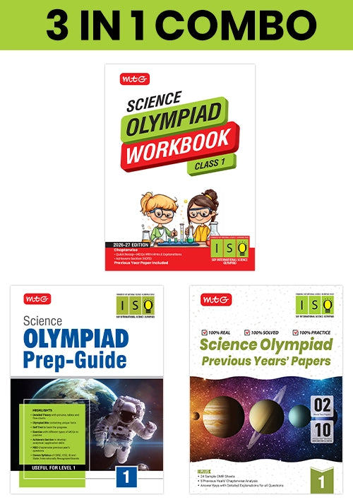 Class 1 International Science Olympiad (ISO) Workbook, Prep-Guide and Previous Years Papers (PYQs) with Mock Test Paper – SOF Olympiad Books (3 IN 1 COMBO) By MTG Learning