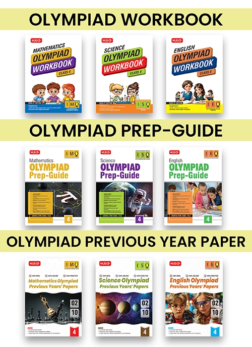 Class-4 (IMO-ISO-IEO) Olympiad Workbook, Prep-Guide and Previous Years Papers (PYQs) For 2026-27 Exam - Set of 9 Books By MTG Learning
