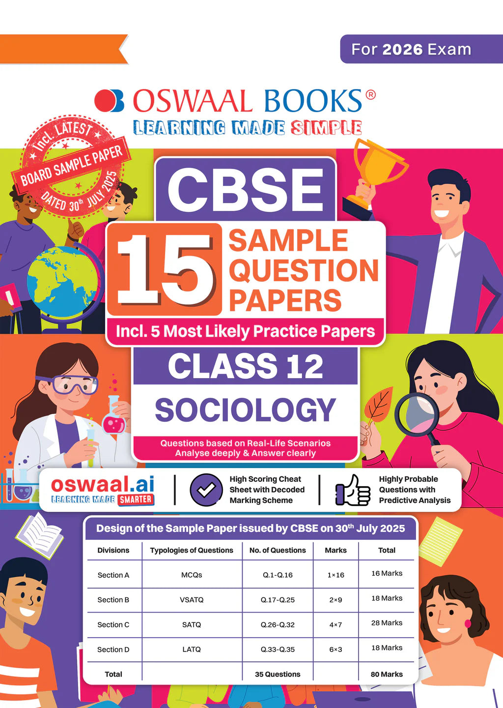 CBSE 15 Sample Question Papers Class 12 Sociology (for Board Exam) Book By Oswaal