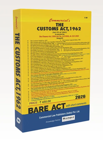 Commercial's The Customs Act, 1962 - Book (As Amended by The Finance Act 2026)