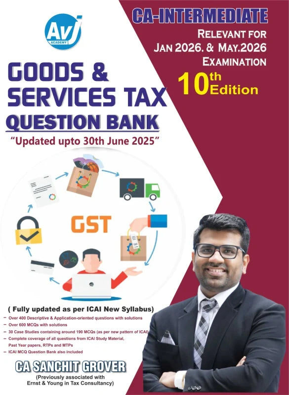 CA Inter Goods & Services Tax (Question Bank) Book by CA Sanchit Grover