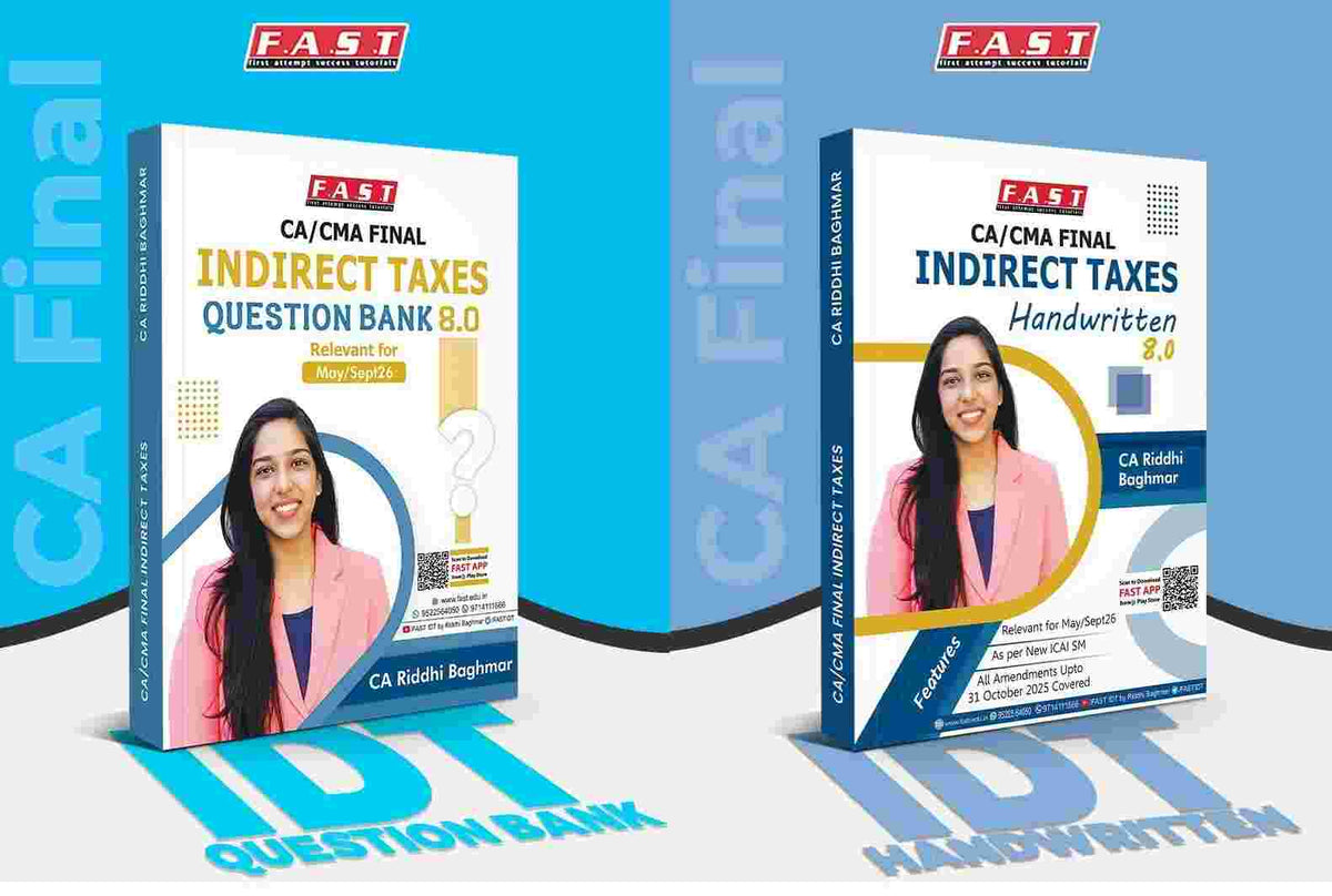 CA Final Indirect Tax Laws (Handwritten + Question Bank) Book by CA Riddhi Baghmar