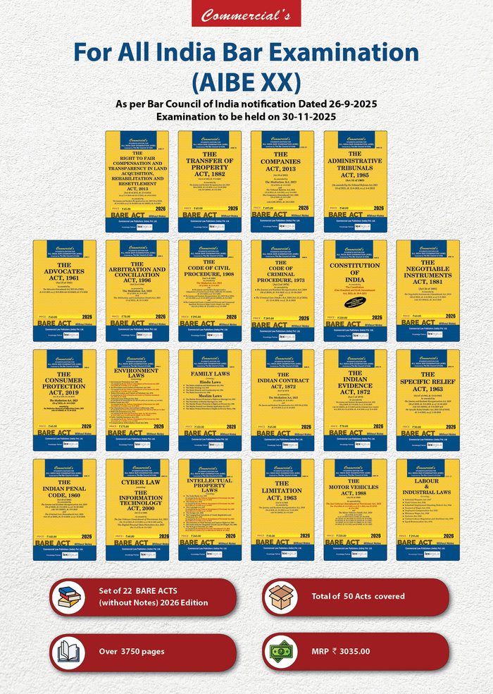 Commercial's AIBE Bare Acts Combo without Notes (Set of 22 Books)